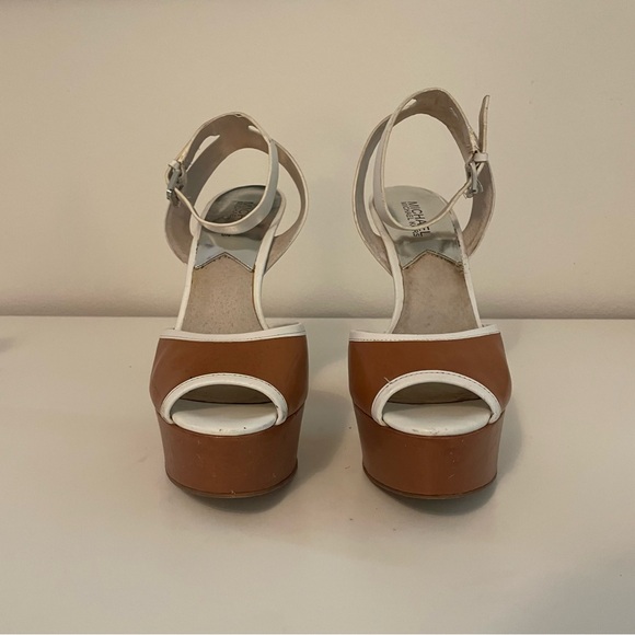MICHAEL KORS Adria Ankle-Strap Camel High Heels. Acceptable Condition Size 8 1/2 - Picture 3 of 6